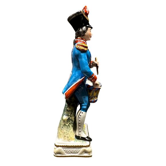 Naples Capodimonte 1804 Porcelain 9" Hand Painted French War Drummer Figurine - Picture 4 of 8